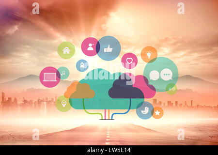 Zusammengesetztes Bild von apps und Cloud-computing-Konzept Stockfoto