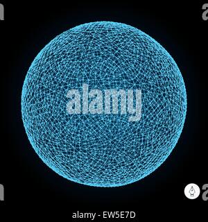 3D Kugel. Globale digitale Verbindungen. Vektor-Illustration. Einsetzbar für Marketing, Print und Präsentation. Stock Vektor