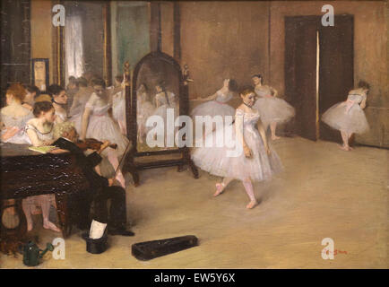 Edgar Degas (1834-1917). Französischer Maler. Der Tanz-Klasse 1870. Öl auf Holz.