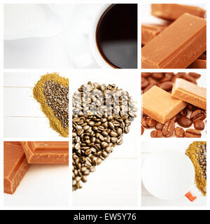 Zusammengesetztes Bild der Kaffeebohnen in Herzform Stockfoto