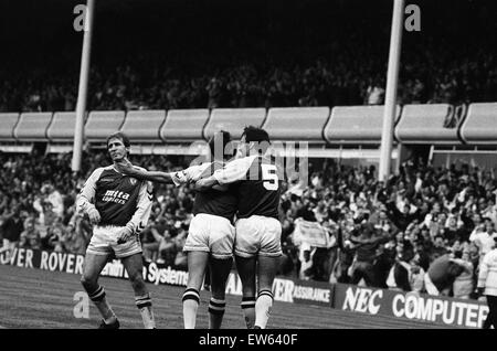 Divison ein Spiel Aston Villa 6-2 Everton gehalten im Villa Park. 5. November 1989. Stockfoto