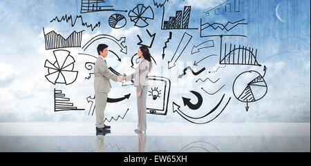 Zusammengesetztes Bild von Geschäftsleuten, die Hände schütteln Stockfoto