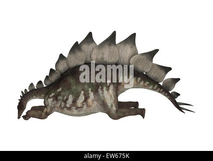 Digitale 3D Rendern von einem Dinosaurier Stegosaurus ruhen isolierten auf weißen Hintergrund Stockfoto