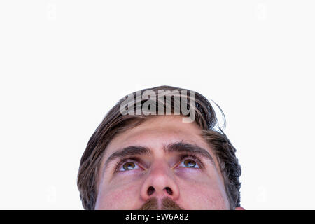 Nahaufnahme des Mannes nachschlagen Stockfoto