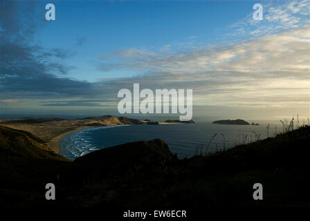 Blick auf Cape Reinga, der nördlichsten Spitze von Neuseeland. Stockfoto