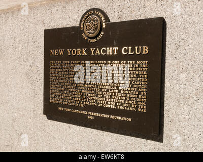 New York Yachtclub, 37 West 44th Street, NYC Stockfoto