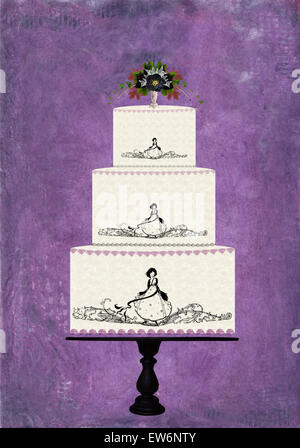 3 tier Hochzeitstorte digitale Kunst Stockfoto