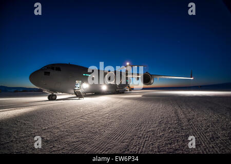 Ein USAF c-17 Globemaster McMurdo Station, Antarktis. Stockfoto