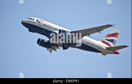 British Airways Airbus a319 G-EUOC Abflug Flughafen London-Heathrow LHR Stockfoto