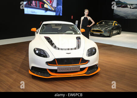 ISTANBUL, Türkei - 30. Mai 2015: Aston Martin V12 Vantage in Istanbul Autoshow 2015 Stockfoto