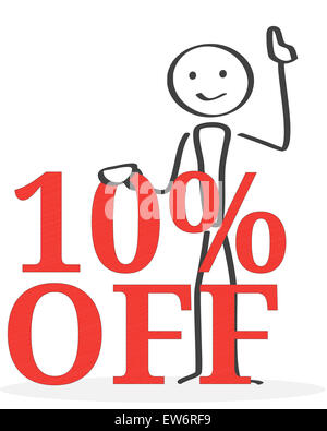 Aufmerksamkeit Konzept Illustration mit kleinen Tinte Stil Cartoon Mann Stockfoto