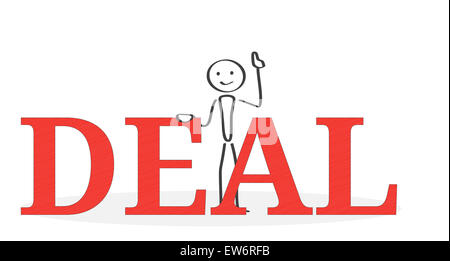 Aufmerksamkeit-Konzept mit kleinen Tinte Stil Cartoon Mann, viel Abbildung. Stockfoto