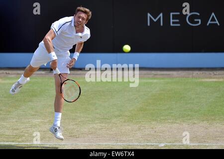 HERTOGENBOSCH, Niederlande. 14. Juni 2015. ATP Topshelf Herren-Einzel-Tennis-Finale. Nicolas Mahut vs. David Goffin. Nicolas Mahut (FRA) © Aktion Plus Sport/Alamy Live-Nachrichten Stockfoto