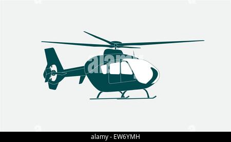 Hubschrauber im Flug. Vektor-Illustration. Stock Vektor