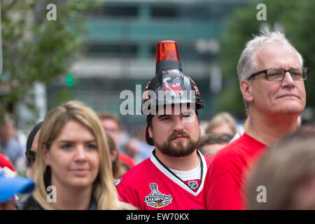 Chicago, Illinois, USA. 18. Juni 2015. Chicago Blackhawks Siegesfeier. Bildnachweis: Gary Hebding Jr./Alamy Live-Nachrichten Stockfoto