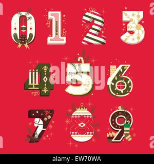 Vektor Zahlen Weihnachten, Vektor-illustration Stock Vektor