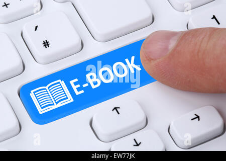 Bestellung E-Book Ebook Download auf Internet Computer Tastatur Symbol symbol Stockfoto