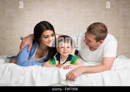 Familie mit einem Kind Stockfoto