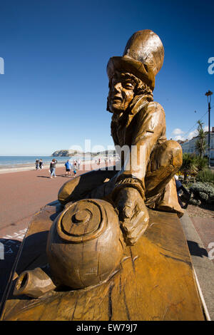 Großbritannien, Wales, Conwy, Llandudno, Promenade, Mad Hatter, Alice im Wunderland, trail direkt am Meer-Skulptur Stockfoto