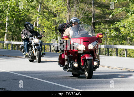 Honda Gold Wing-Touring-Fahrer. Stockfoto