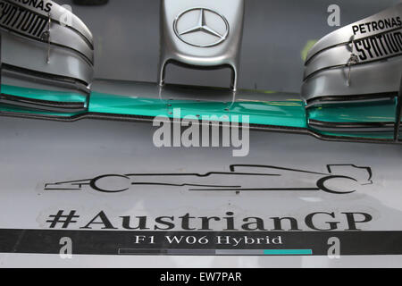 Red Bull Ring, Österreich. 19. Juni 2015. Motorsport: FIA Formula One World Championship 2015, Grand Prix von Österreich, technische Details, Mercedes AMG Petronas Formula One Team, Frontflügel, Frontfluegel Kredit: Dpa picture-Alliance/Alamy Live News Stockfoto