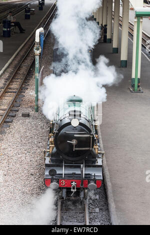 Kleinen Dampfzug auf Romney, Hythe und Dymchurch Railway, Kent, England Stockfoto