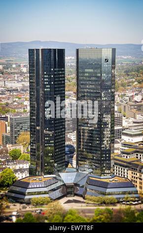 Zwillingstürme der Deutschen Bank in Frankfurt am Main Stockfoto