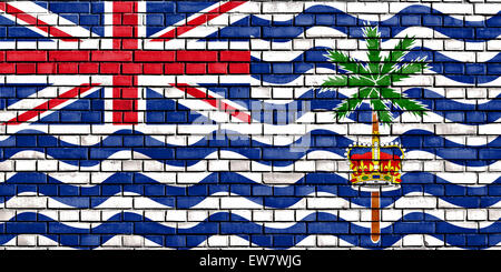 Flagge des britischen Territoriums im Indischen Ozean auf Mauer gemalt Stockfoto