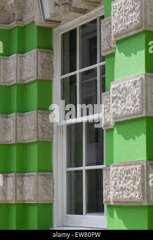 Dekorative Fassade des Hauses Hauptsitz von Christies Auktion in London Stockfoto