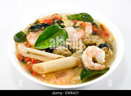 Thai Meeresfrüchte Tom Yum Suppe Stockfoto