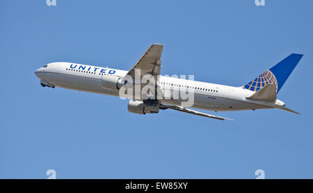 United Airlines Boeing 767 N655UA Abflug Flughafen London-Heathrow LHR Stockfoto