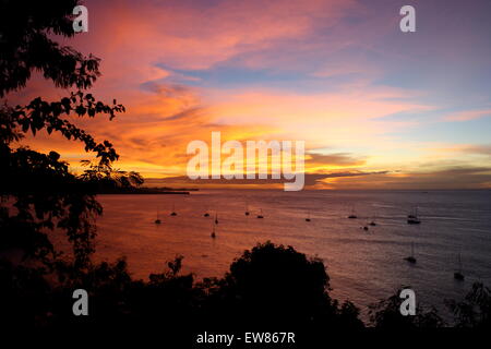 Sonnenuntergang am Grand Anse Beach, Grenada Stockfoto