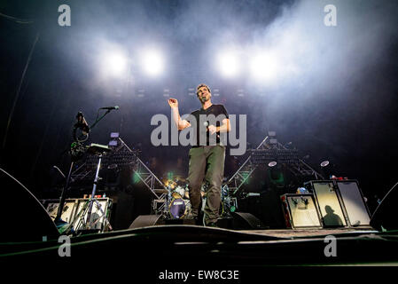 Toronto, Ontario, Kanada. 19. Juni 2015. Amerikanische vierköpfige Rock-Band "System of a Down", auch bekannt als SOAD durchgeführt ausverkaufter Show im Molson Canadian Amphitheatre in Toronto. Bandmitglieder: SERJ TANKIAN, DARON MALAKIAN, SHAVO ODADJIAN, JOHN DOLMAYAN. Bildnachweis: Igor Vidyashev/ZUMA Draht/Alamy Live-Nachrichten Stockfoto