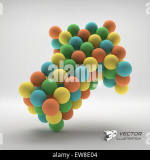Kugeln bilden einen Pfeil. Business Konzept Abbildung. Einsetzbar für Marketing, Website, Präsentation. Stock Vektor