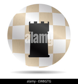 Symbol-Schach-Turm. Schachbrett-Symbol, Schachmatt und Rang, Knopf und Schild, Strategie und Sport. Vektor-Grafik-illustration Stockfoto