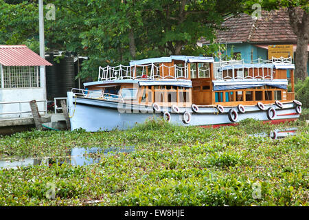 Boot auf Kerala Backwaters Stockfoto