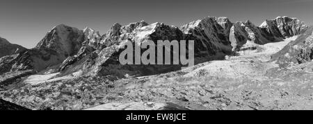 Die Changri Nup Gletscher, Everest base camp Trek, UNESCO-Weltkulturerbe, Sagarmatha Nationalpark, Solu Khumbu Bezirk, Stockfoto