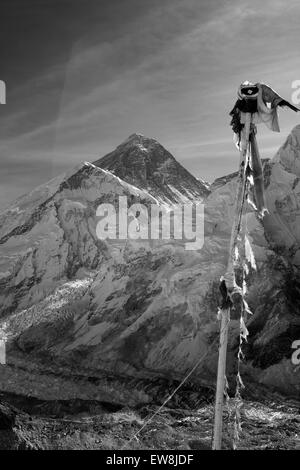 Gipfel des Mount Everest 8848M, Everest base camp Trek, Sagarmatha Nationalpark, UNESCO-Weltkulturerbe, Solu-Khumbu Stockfoto