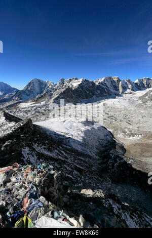 Die Changri Nup Gletscher, Everest base camp Trek, UNESCO-Weltkulturerbe, Sagarmatha Nationalpark, Solu Khumbu Bezirk, Stockfoto