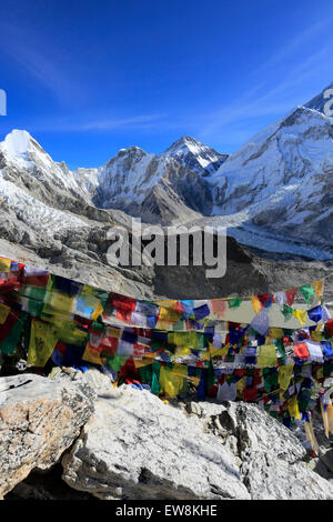 Gipfel des Kala Patthar Berg 5550M, Everest base camp Trek, Sagarmatha Nationalpark, UNESCO-Weltkulturerbe, Solu-Khumbu Stockfoto