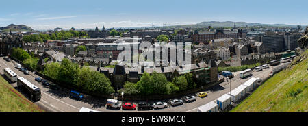 Ein Panoramablick, Blick nach Süden vom Edinburgh Castle t St Leonards, Marchmont, Newington, Sciennes, Grange und Blackford Stockfoto