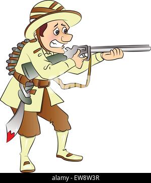 Vektor-Illustration von bewaffneten Soldaten mit Gewehr. Stock Vektor