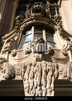 Verzierten Marine Facade, New York Yachtclub, 37 West 44th Street, NYC Stockfoto