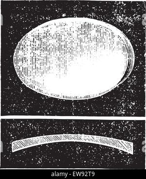 Periskop konkave Glas graviert Vintage Illustration. Üblichen Medizin Wörterbuch von Dr. Labarthe - 1885. Stock Vektor