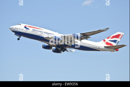 British Airways Boeing 747 G-CIVV Abfahrt Flughafen London-Heathrow LHR Stockfoto