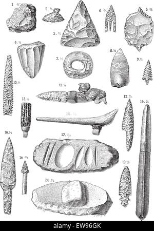 Flint, Vintage gravierten Abbildung. Wörter und Sachen - Larive und Fleury - 1895. Stock Vektor