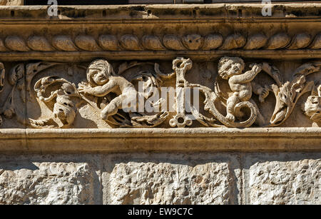 Italien Apulien Barletta La Marra Palace-Außenfassade Seitenstraße bestimmten Stockfoto