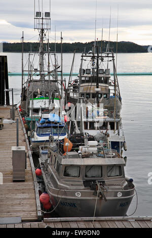 Kommerziellen Fischerboote am Kai, Prince Rupert, British Columbia Stockfoto