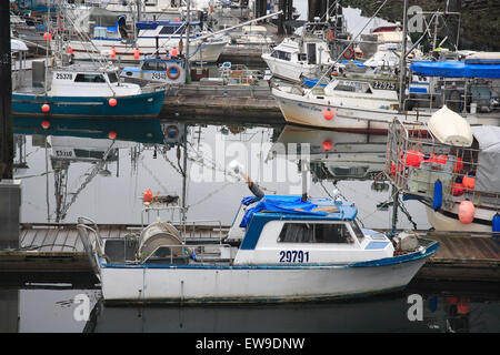 Kommerziellen Fischerboote am Kai, Prince Rupert, British Columbia Stockfoto