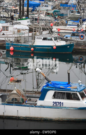 Kommerziellen Fischerboote am Kai, Prince Rupert, British Columbia Stockfoto